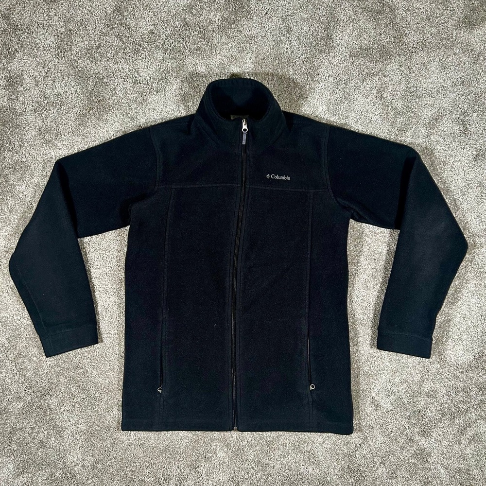 Columbia Boys XL 18/20 Black Full Zip Fleece Jacket Mock Neck Outdoor Layer